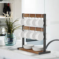 Rustic Minimalist Coffee Mug Holder Stand 43.5cm High, 42cm Wide, 2-Tier Organizer - SuperSaverAU - view 1