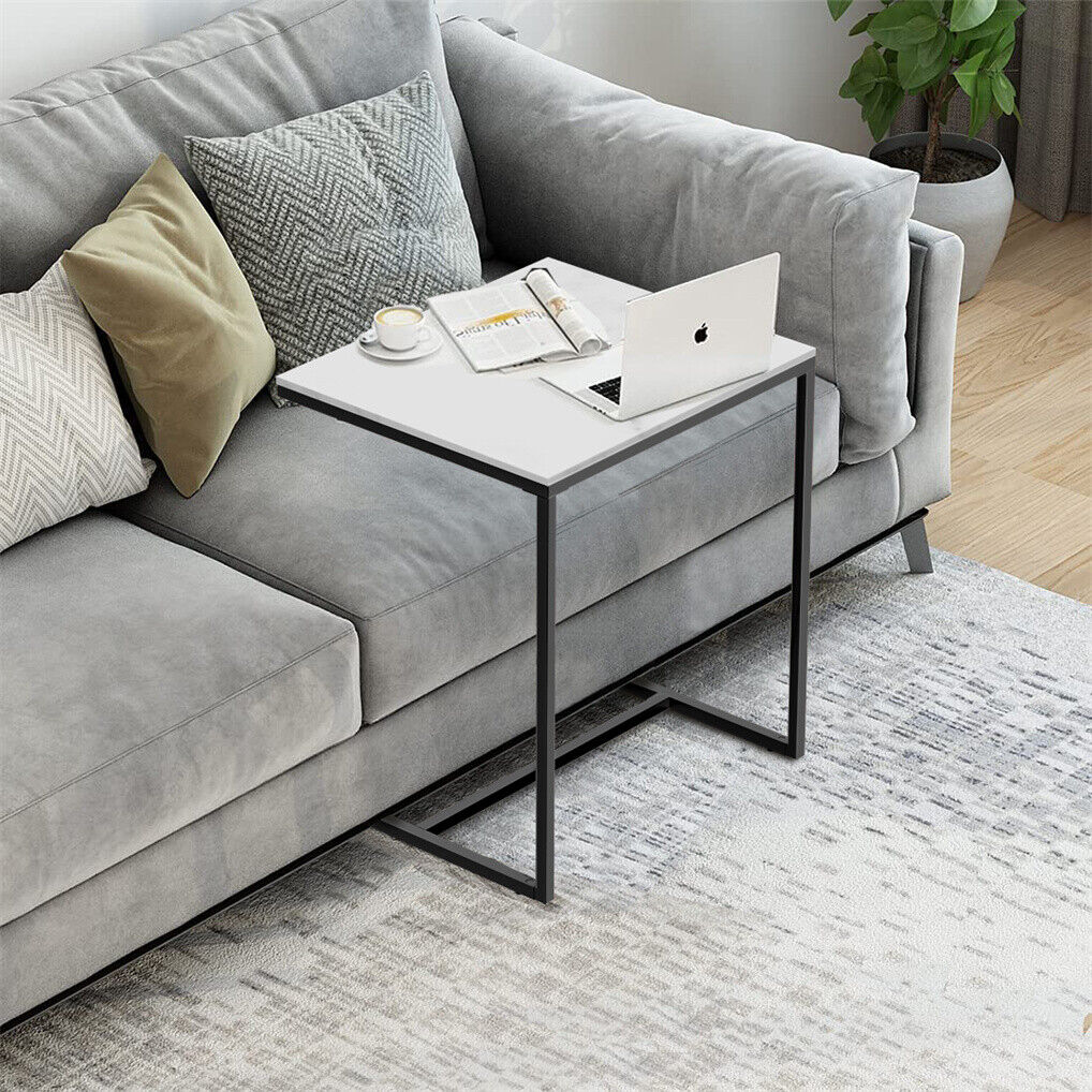 C Shape Sofa Side End Table - Sintered Stone Black White - SuperSaverAU - view 3