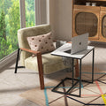 C Shape Sofa Side End Table - Sintered Stone Black White - SuperSaverAU - view 5