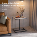C Shape Sofa Side End Table - Sintered Stone Black White - SuperSaverAU - view 6