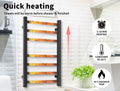 Aluminium Heated Towel Rail 7-Bar Electric Warmer Black 30x30x20 cm - SuperSaverAU - view 3
