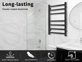 Aluminium Heated Towel Rail 7-Bar Electric Warmer Black 30x30x20 cm - SuperSaverAU - view 4