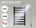 Aluminium Heated Towel Rail 7-Bar Electric Warmer Black 30x30x20 cm - SuperSaverAU - view 6