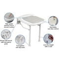 Wall-Mount Foldable Shower Chair, Adjustable, Non-Slip Feet - SuperSaverAU - view 6