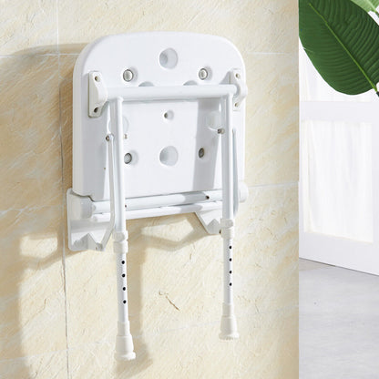 Wall-Mount Foldable Shower Chair, Adjustable, Non-Slip Feet