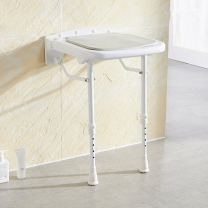 Wall-Mount Foldable Shower Chair, Adjustable, Non-Slip Feet