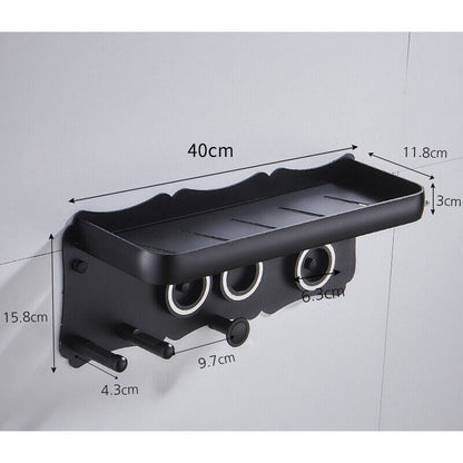 Magnetic Wall Mount Hair Dryer Holder for Dyson - Black Metal