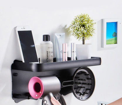 Magnetic Wall Mount Hair Dryer Holder for Dyson - Black Metal