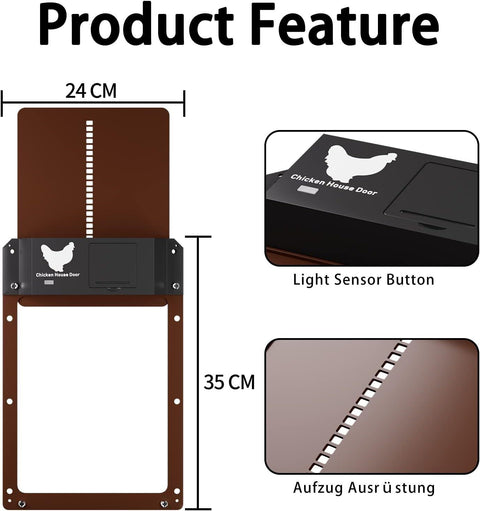 Premium Solar Automatic Chicken Coop Door Opener – Timer & LCD