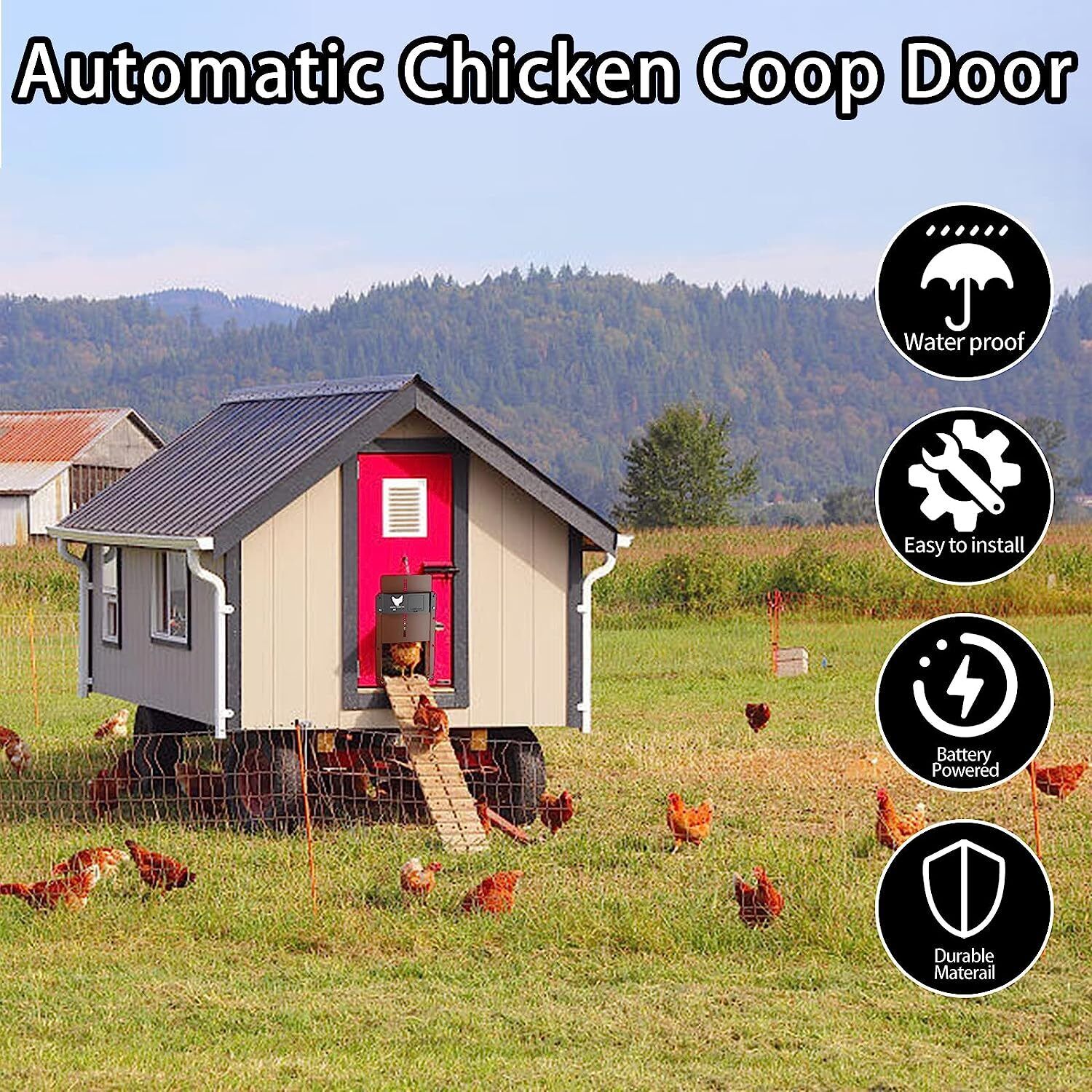 Premium Solar Automatic Chicken Coop Door Opener – Timer & LCD