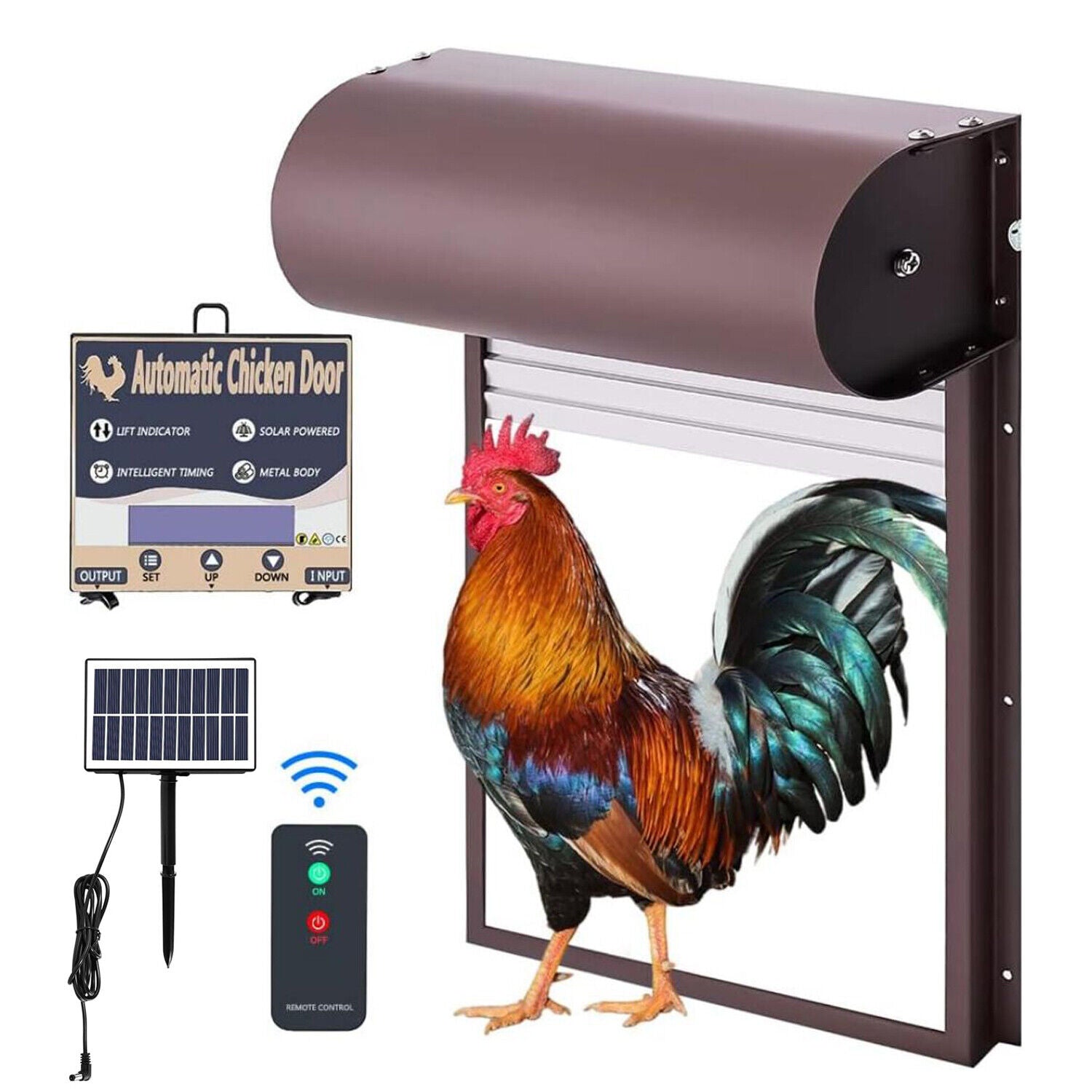 Premium Automatic Chicken Coop Door Opener – Light Sensor & Remote