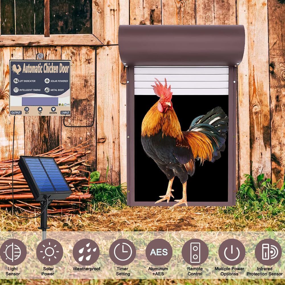 Premium Automatic Chicken Coop Door Opener – Light Sensor & Remote