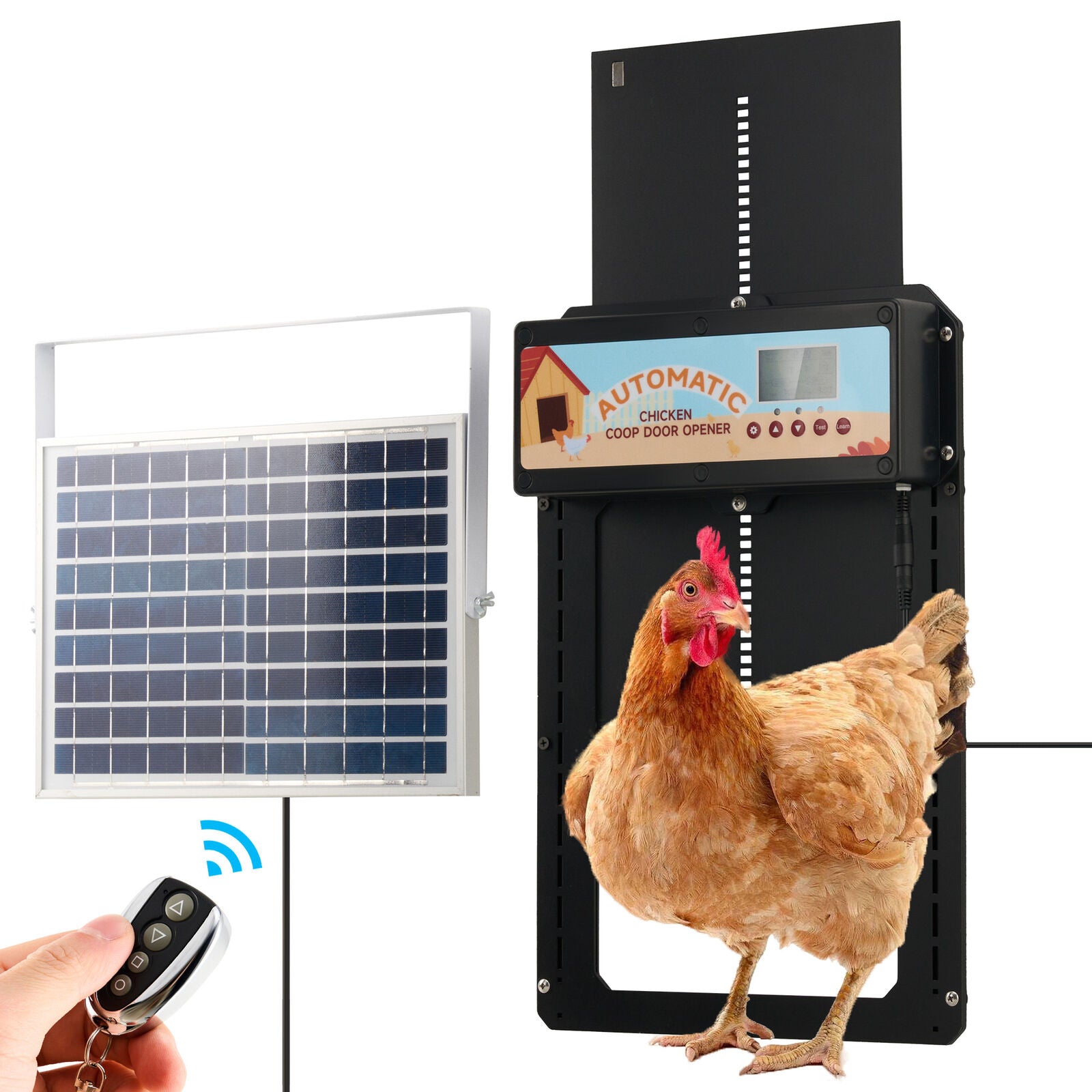 Premium 6W Automatic Chicken Coop Door with Solar, Battery & AC Power