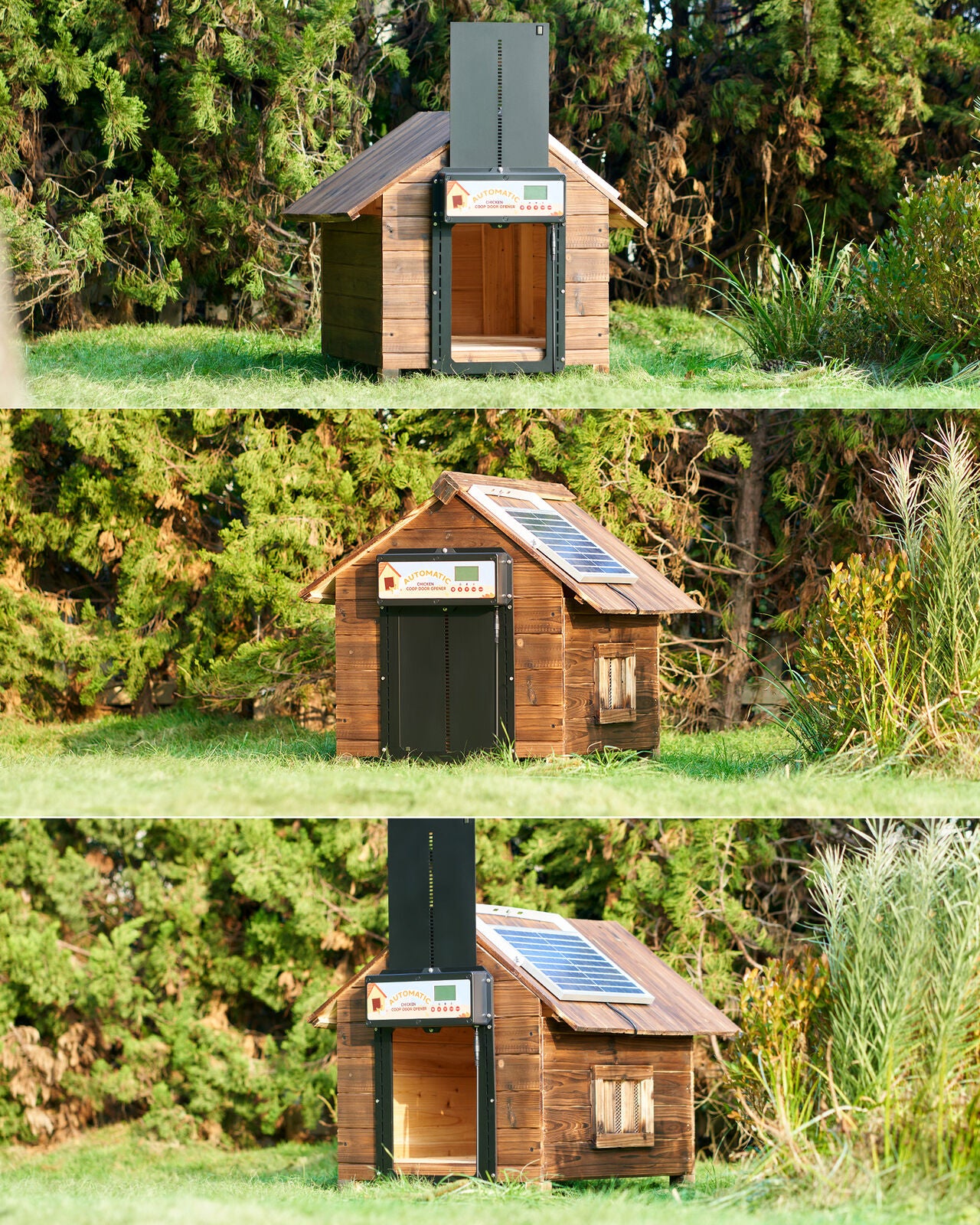 Premium 6W Automatic Chicken Coop Door with Solar, Battery & AC Power