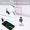 Premium Hollywood LED Vanity Mirror – White & Silver with Bluetooth & USB