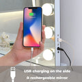 White Bluetooth Hollywood Vanity Mirror 80x58cm with LED Lights & USB Charging - SuperSaverAU - view 4