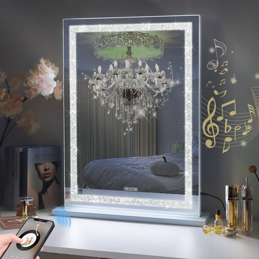 Crystal Vanity Mirror by Premium - 80CM LED Bluetooth Magnifying - SuperSaverAU - view 1