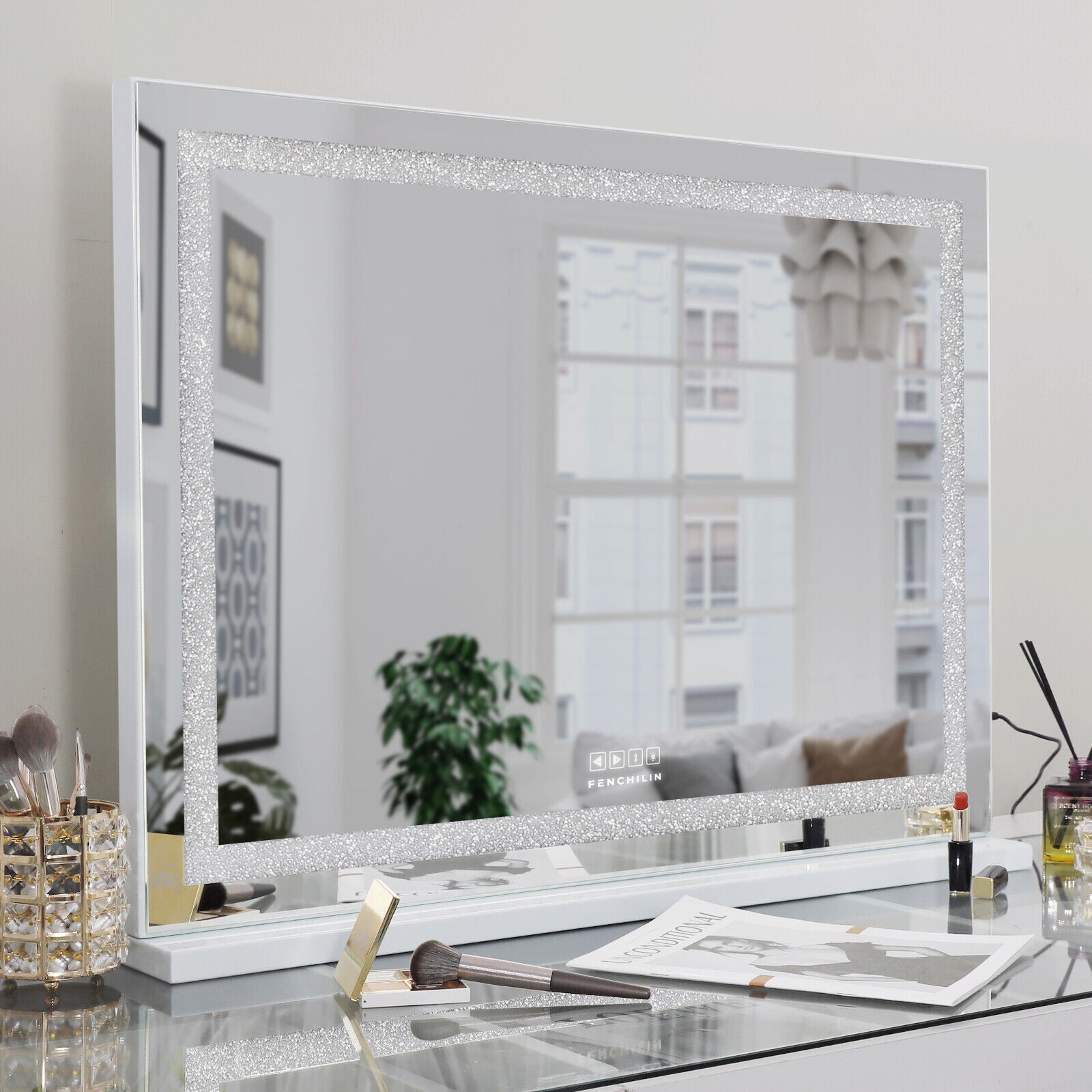 LED Makeup Mirror by Premium - Bluetooth Touch Sensor Vanity - SuperSaverAU - view 8