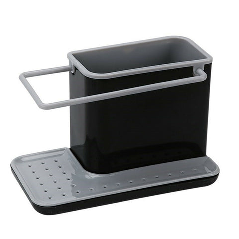 Premium Kitchen Sink Caddy – Black 21cm with Suction Cups