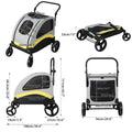 Large Dog Stroller Foldable Pet Travel Cart - Spacious, Dual-Entry, Durable 30x30x20 cm - SuperSaverAU - view 2