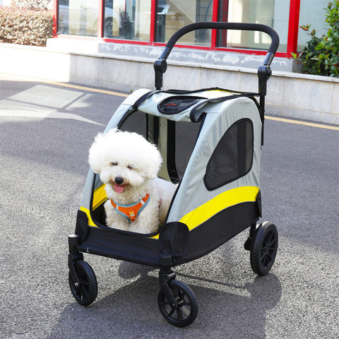 Dog Stroller M Size - Foldable Pet Travel Cart with Dual-Entry & Spacious Comfort - SuperSaverAU - view 1