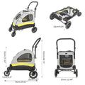 Dog Stroller Foldable Pet Travel Cart M Size - Spacious, Dual-Entry, Portable - SuperSaverAU - view 6