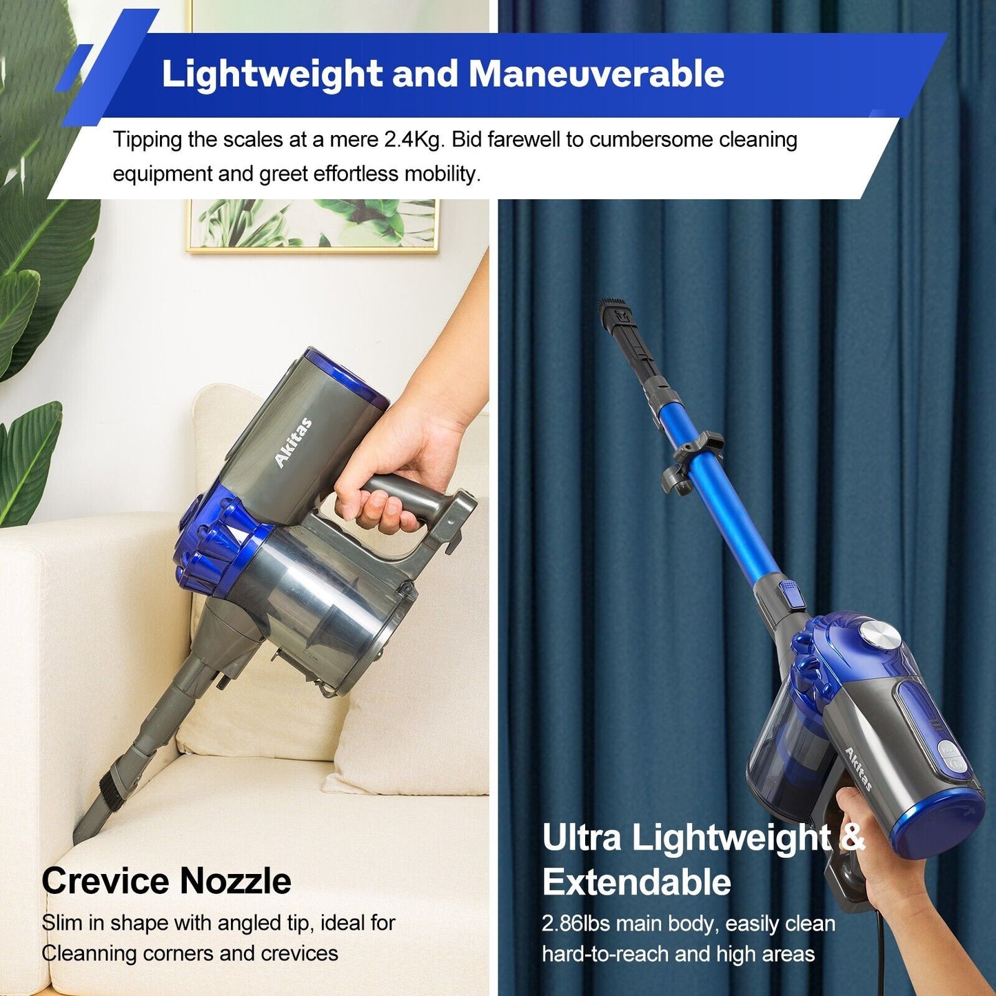 V8 150W Cordless Handheld Stick Vacuum with 40 Min Runtime