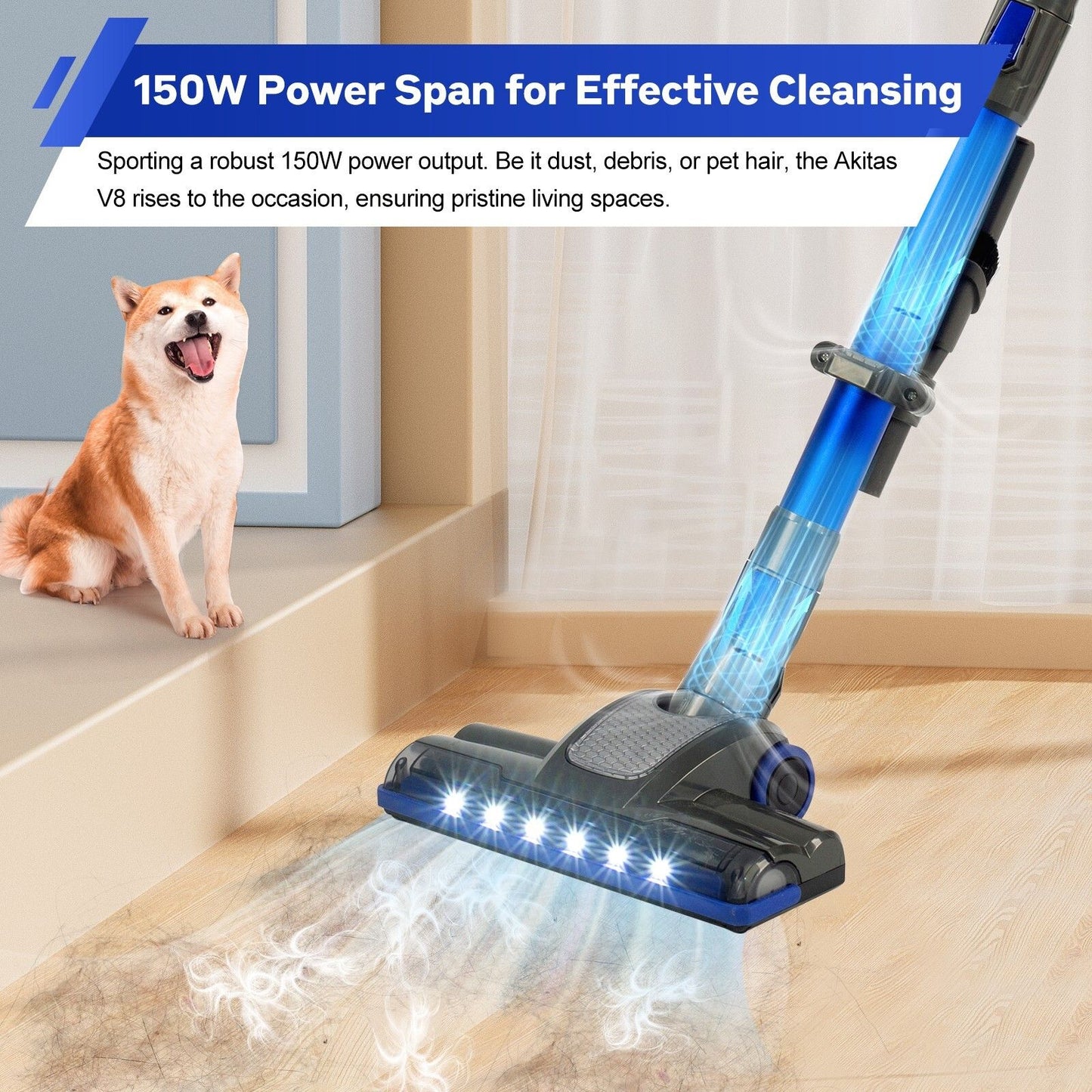 V8 150W Cordless Handheld Stick Vacuum with 40 Min Runtime