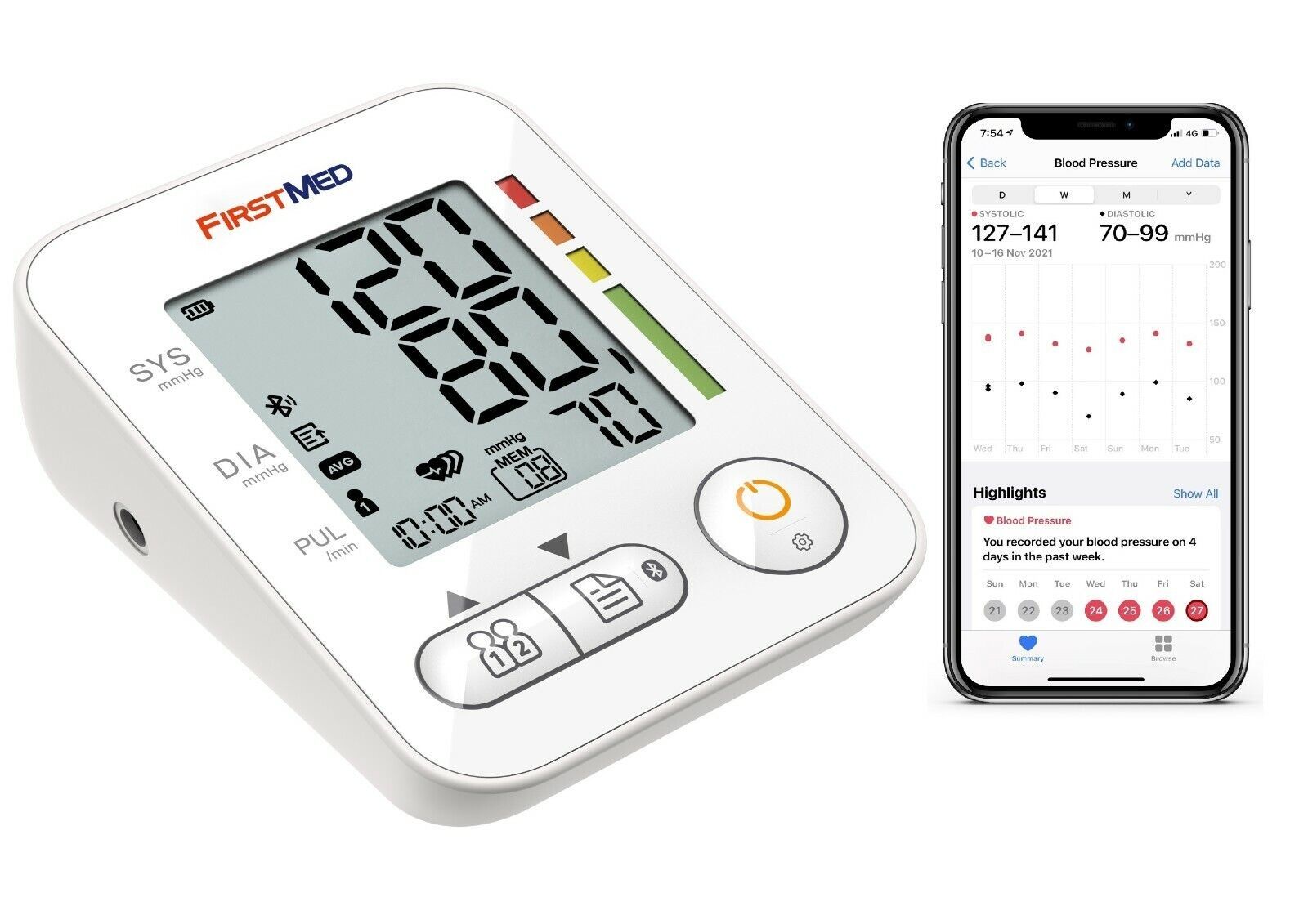 Bluetooth Blood Pressure Monitor by Premium - Auto Digital, 22-32cm Cuff - SuperSaverAU - view 1