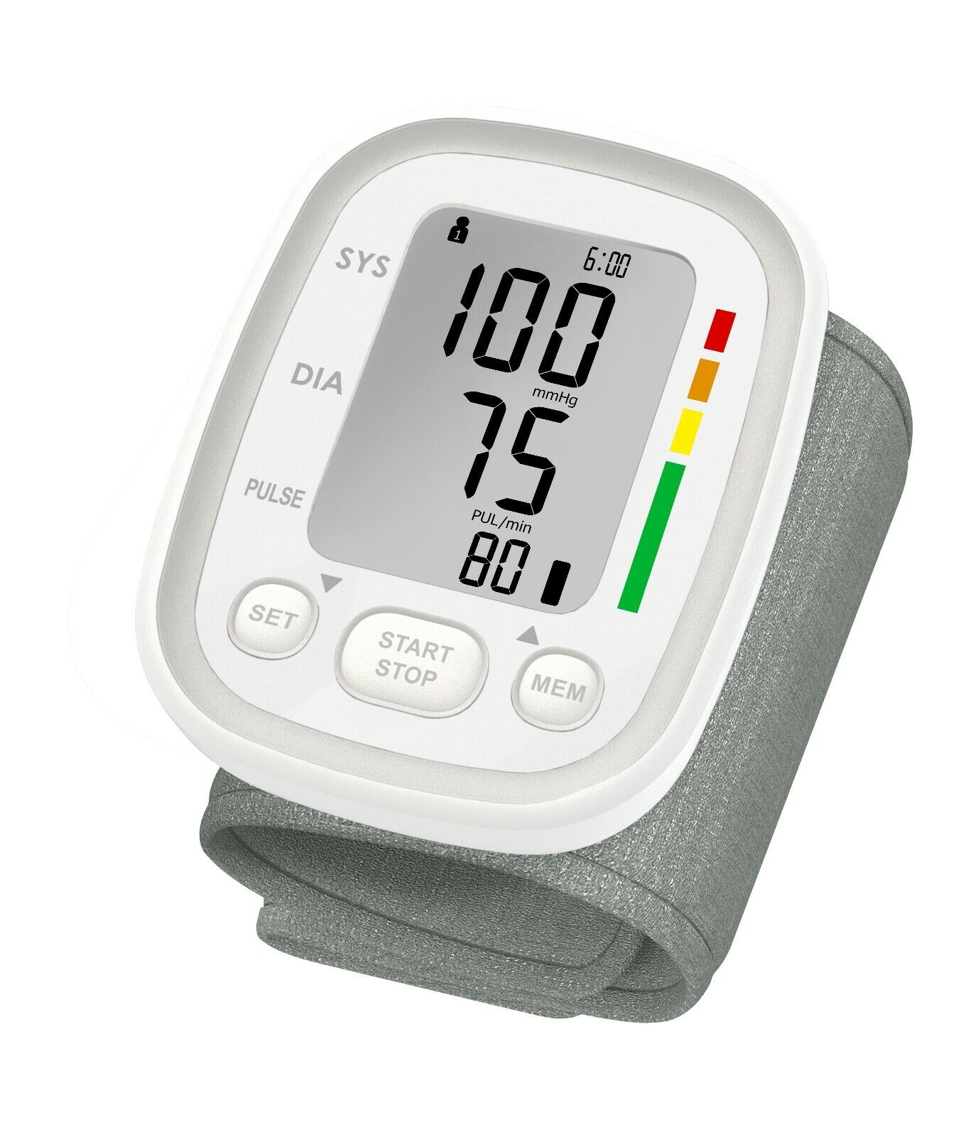 Automatic Digital Wrist Blood Pressure Monitor - White
