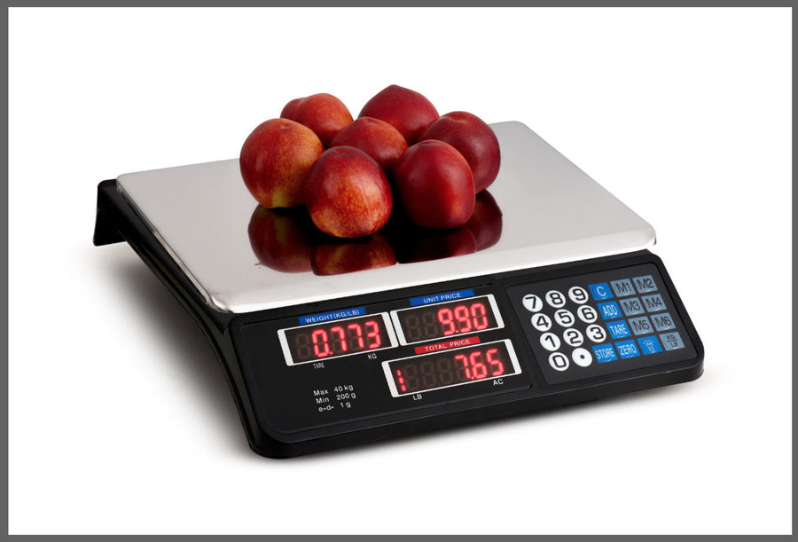 Digital Kitchen Scale 40kg 1g Increment Electronic Black - Waterproof, LCD, 2kg - SuperSaverAU - view 1