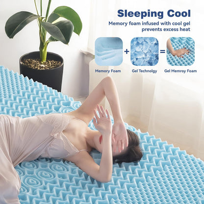 Single Memory Foam Mattress Topper 7-Zone Bamboo Cover