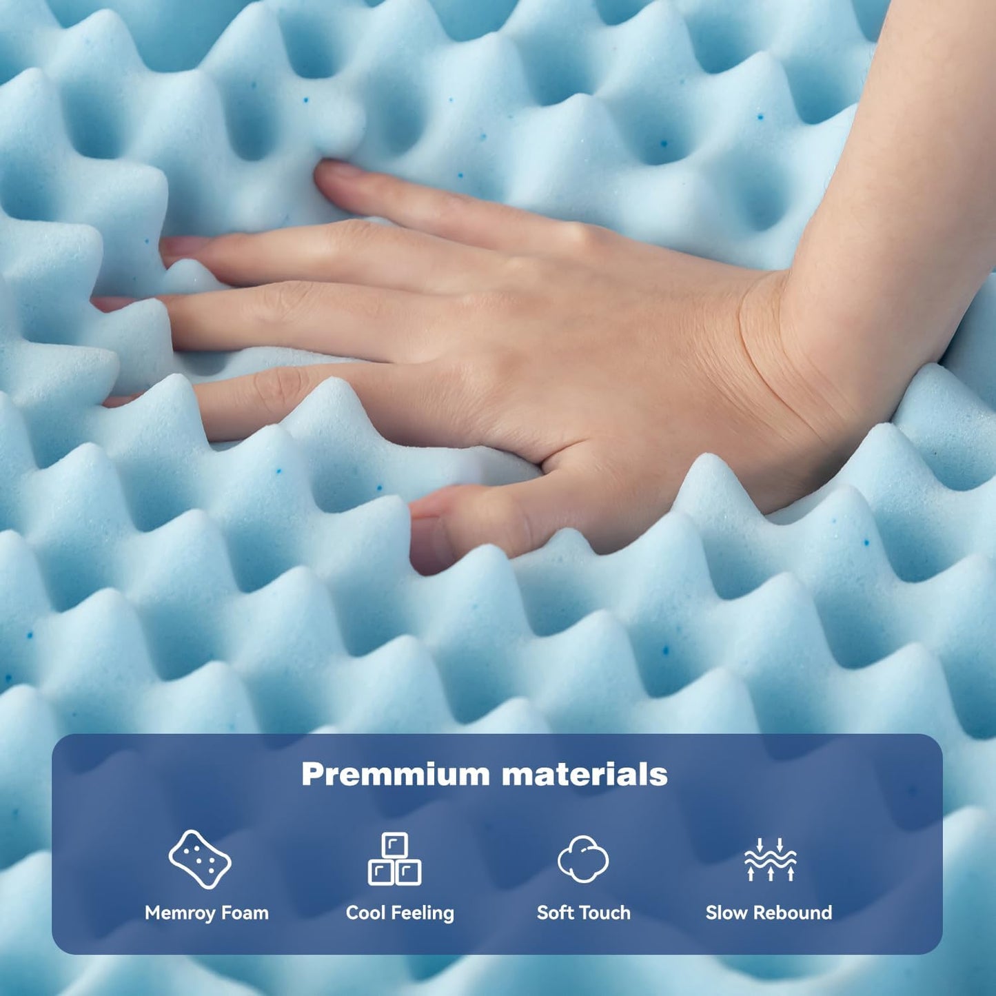 Single Memory Foam Mattress Topper 7-Zone Bamboo Cover