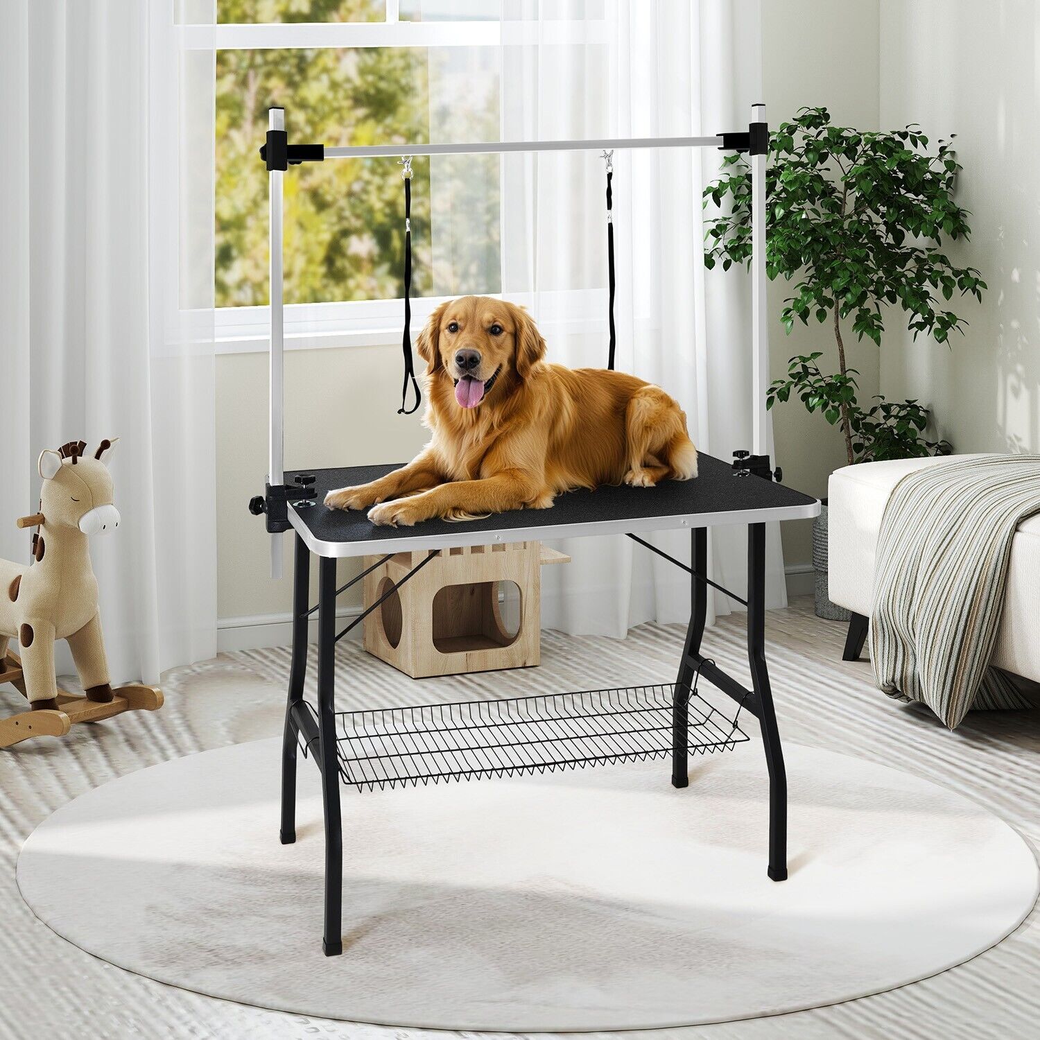 Premium Foldable Adjustable Pet Grooming Table with Anti-Slip Surface