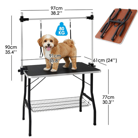 Premium Foldable Adjustable Pet Grooming Table with Anti-Slip Surface