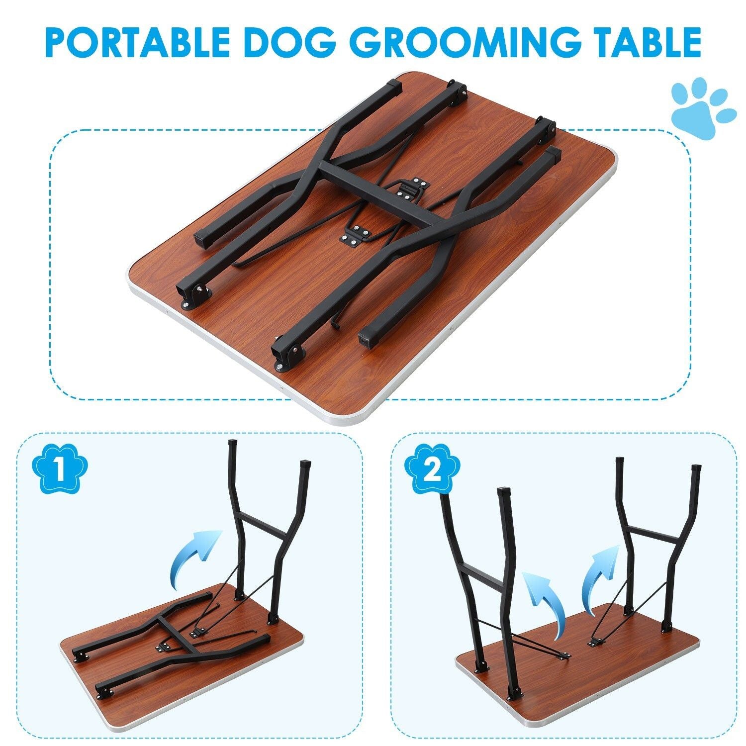 Premium Foldable Adjustable Pet Grooming Table with Anti-Slip Surface