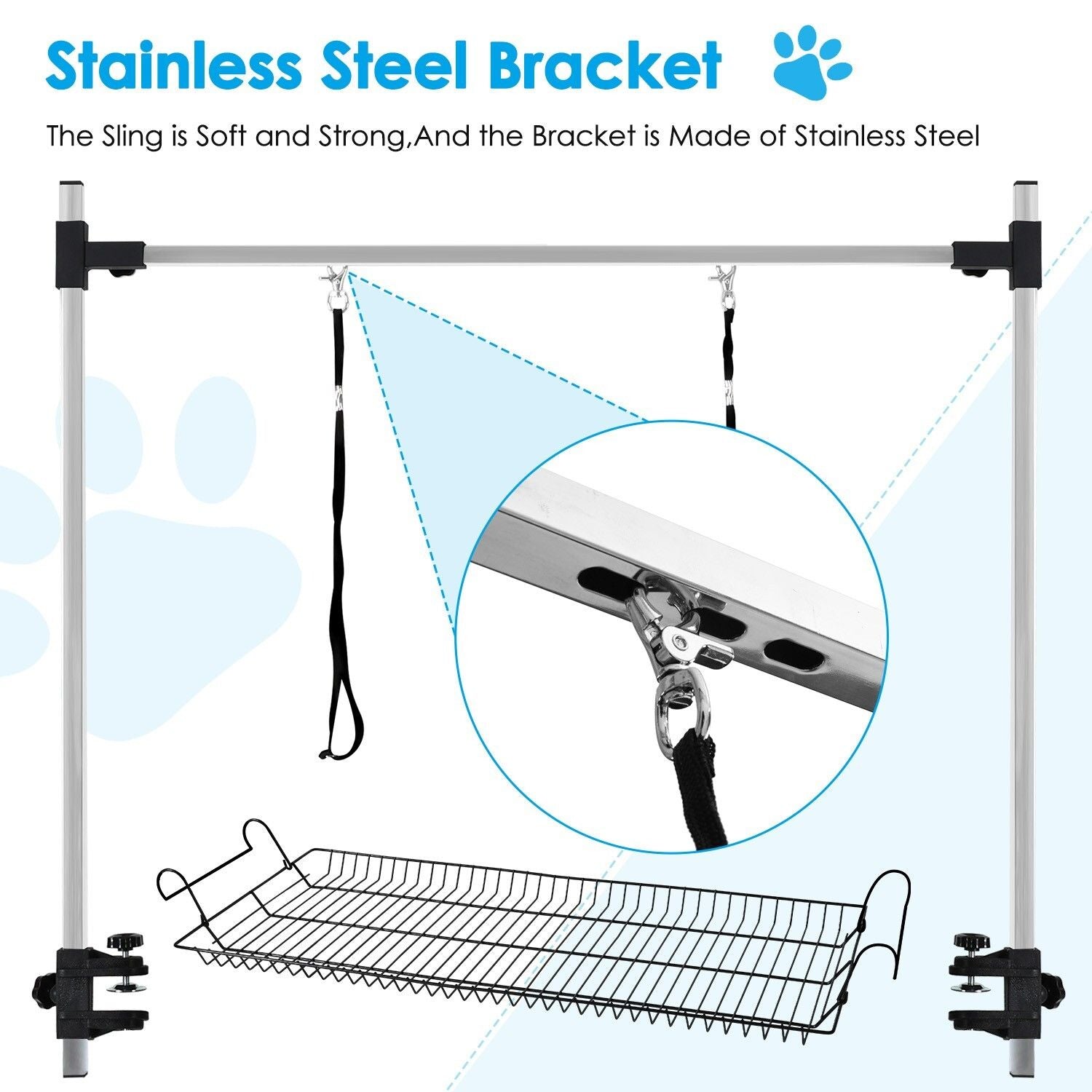 Premium Foldable Adjustable Pet Grooming Table with Anti-Slip Surface