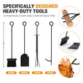 Premium Steel Firewood Rack with 4 Piece Tool Set Large Log Holder 30cm Depth