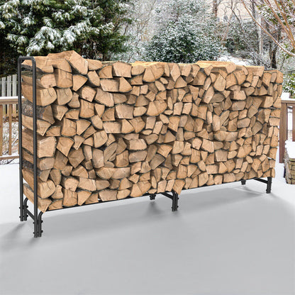 Heavy Duty Metal Firewood Rack - Log Storage with Open Design