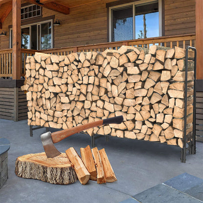 Heavy Duty Metal Firewood Rack - Log Storage with Open Design