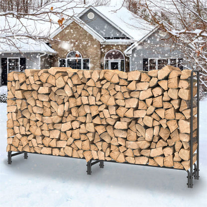 Heavy Duty Metal Firewood Rack - Log Storage with Open Design