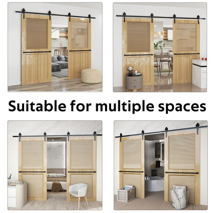 Heavy Duty Rust Resistant Sliding Barn Door Hardware Kit - 1.83m