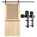 Premium 2.44m Heavy Duty Sliding Barn Door Hardware Kit 150kg Capacity