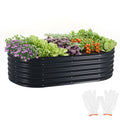 Galvanised Steel Oval Raised Garden Bed Planter 240x80x42cm - Durable & Weather-Resistant - SuperSaverAU - view 1