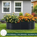 Galvanised Steel Oval Raised Garden Bed Planter 240x80x42cm - Durable & Weather-Resistant - SuperSaverAU - view 2