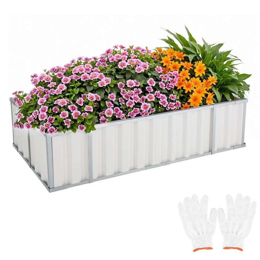 Galvanised Steel No-Screw Raised Garden Bed 160x80x42cm - SuperSaverAU - view 1