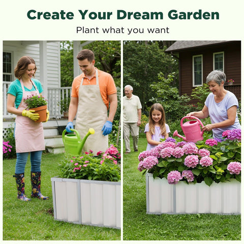 Galvanised Steel No-Screw Raised Garden Bed 160x80x42cm - SuperSaverAU - view 2