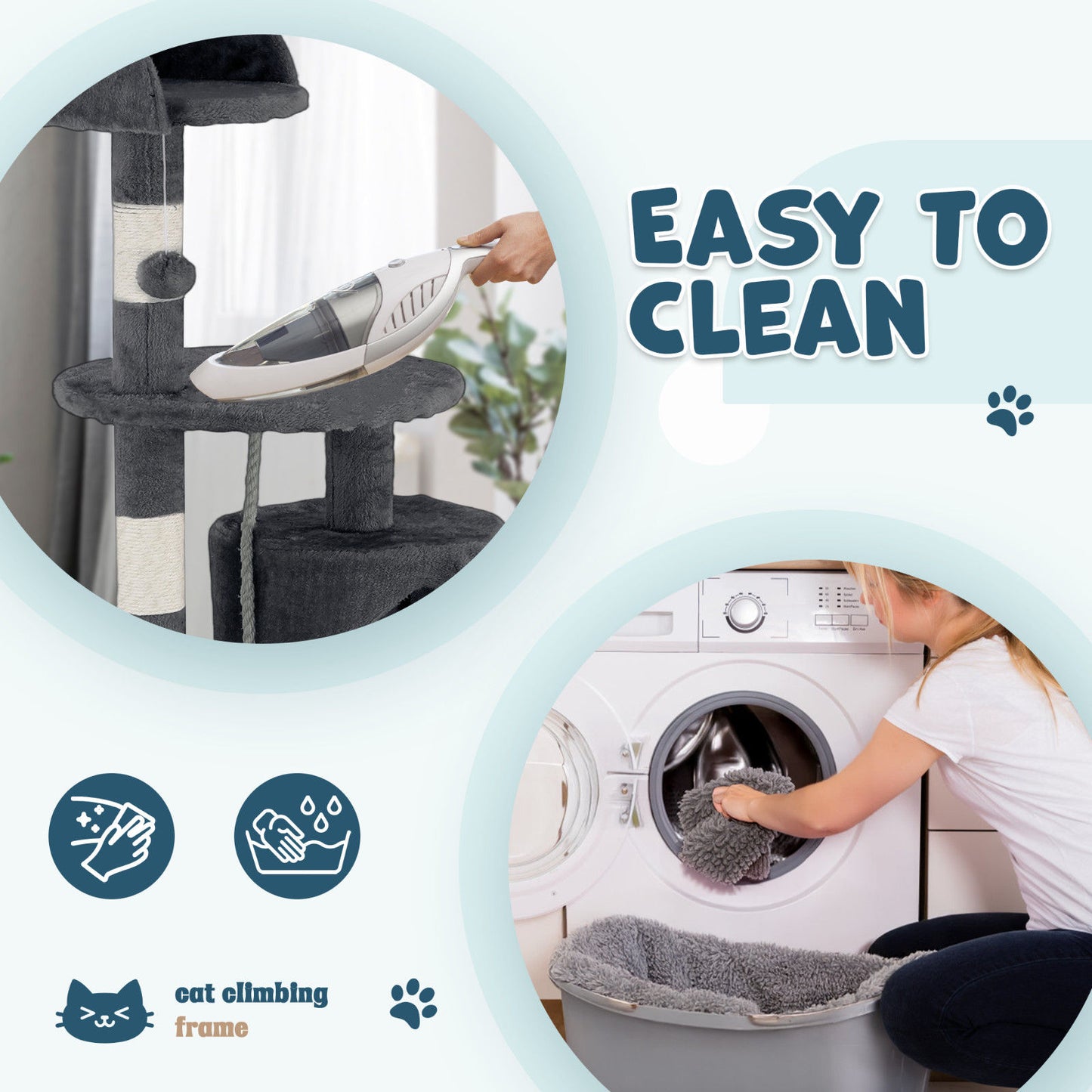 Cat Tower Tree Scratching Post Dark Grey Condo 112cm - Multi-Level, Durable, Easy to Clean