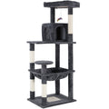 Cat Tower Tree Condo Scratching Post Dark Grey 142cm - Multi-Level, Durable, Cozy - SuperSaverAU - view 1
