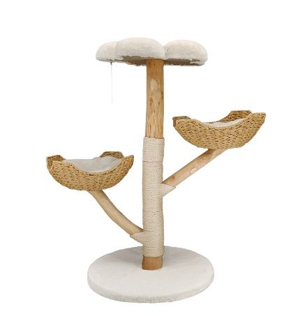 Cat Tree Tower Condo Scratcher Bed 20x15x25 cm - Natural Willow, Multi-Cat Friendly - SuperSaverAU - view 1